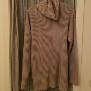 Long sleeve tan sweater dress